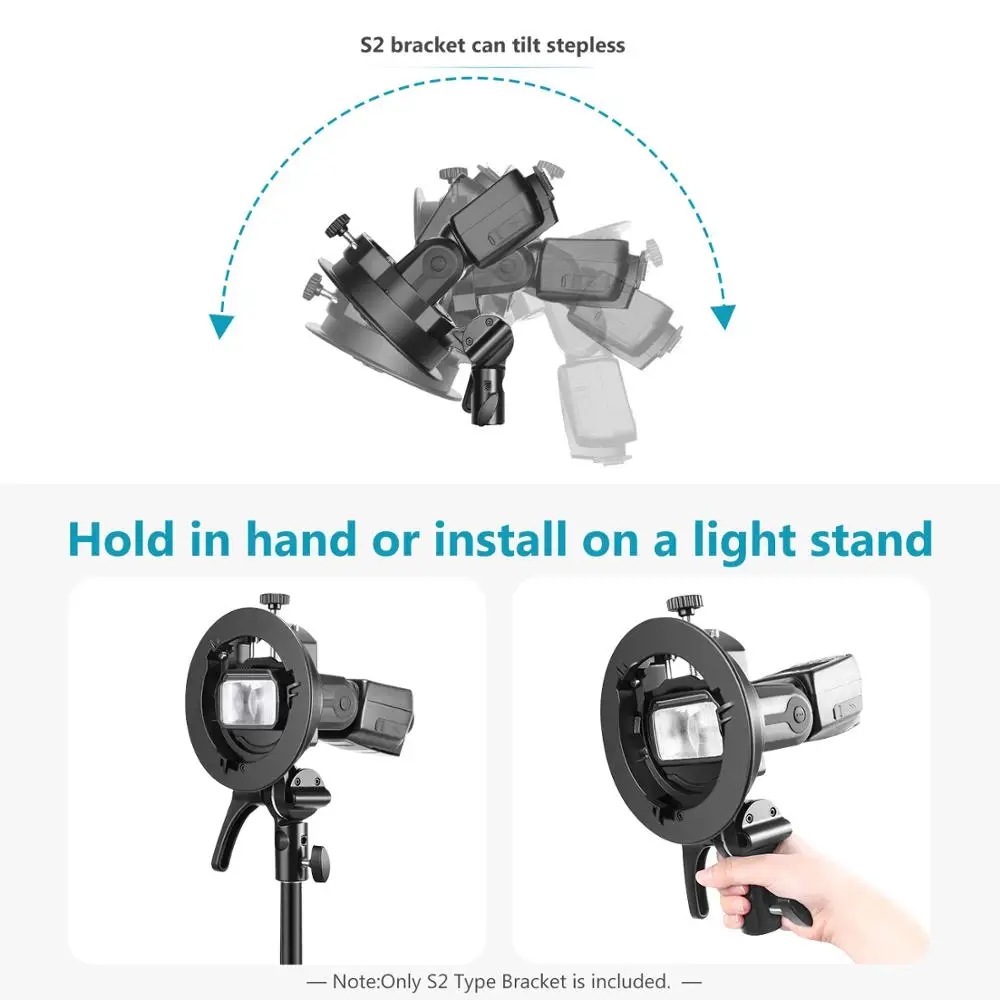 Neewer S2 Speedlite s образный кронштейн Bowens держатель для вспышки совместим с 750II NW670 Godox V1