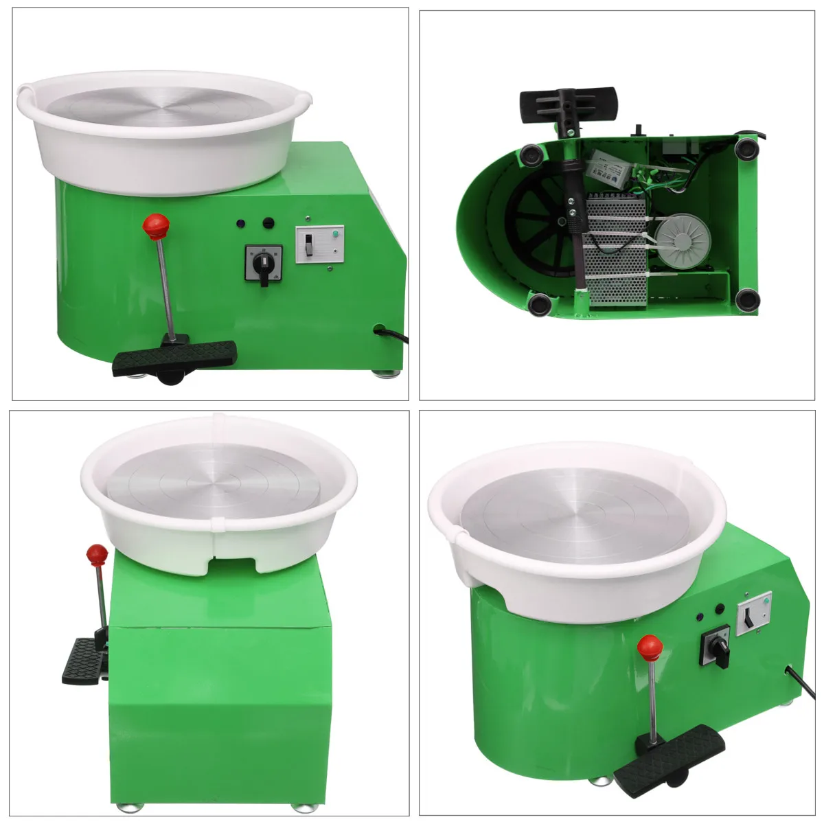 Pottery Wheel Machine 32cm 220V 250W Hand cranked and pedal control peda Ceramic Work Clay Art With Mobile Smooth Low Noise