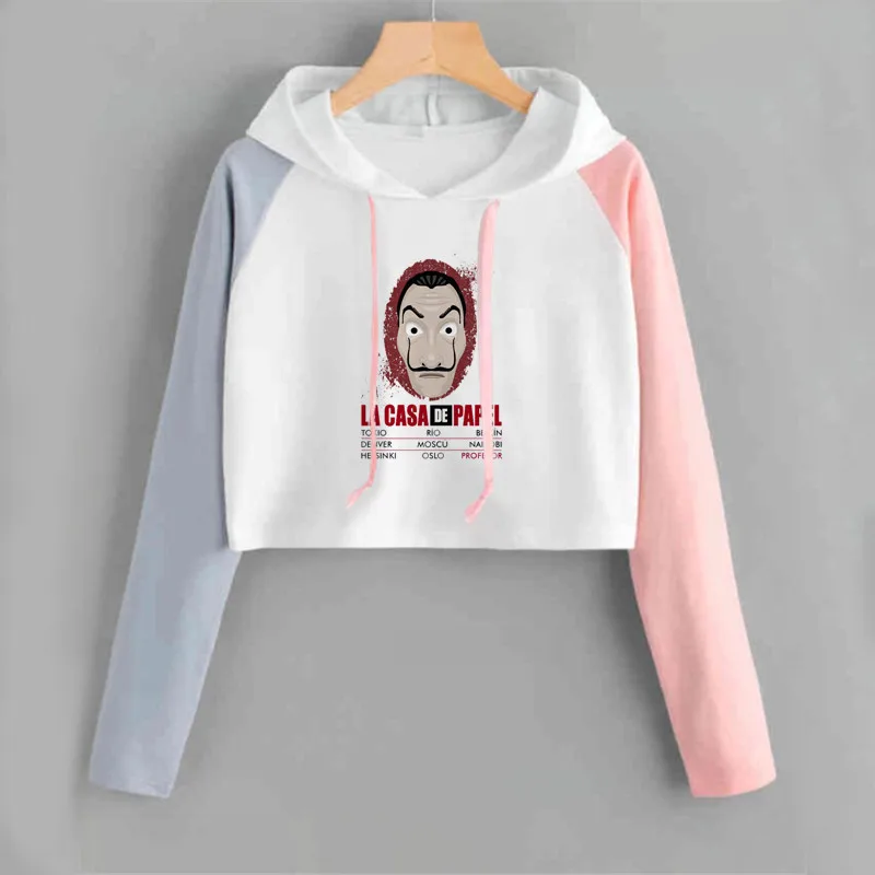ZYZTOP женские толстовки La Casa De Papel Модные Цветные повседневные осенние Harajuku пуловеры с капюшоном и длинным рукавом Женская толстовка - Цвет: 19