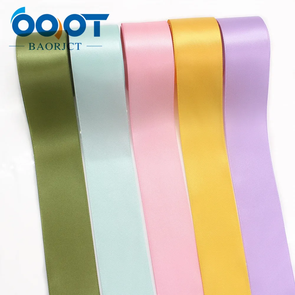 OOOT BAORJCT J-191018-D38mm 10 ярдов 38 мм сплошной цвет полиэстер ленты, DIY Свадебная вечеринка стол юбилей торт цветок украшения