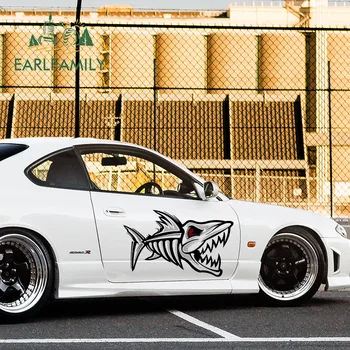

EARLFAMILY 43cm x 26.8cm for SKELETON FISH Bonefish Car Sticker Windows Motorcycle Car Decals Air Conditioner Windshield