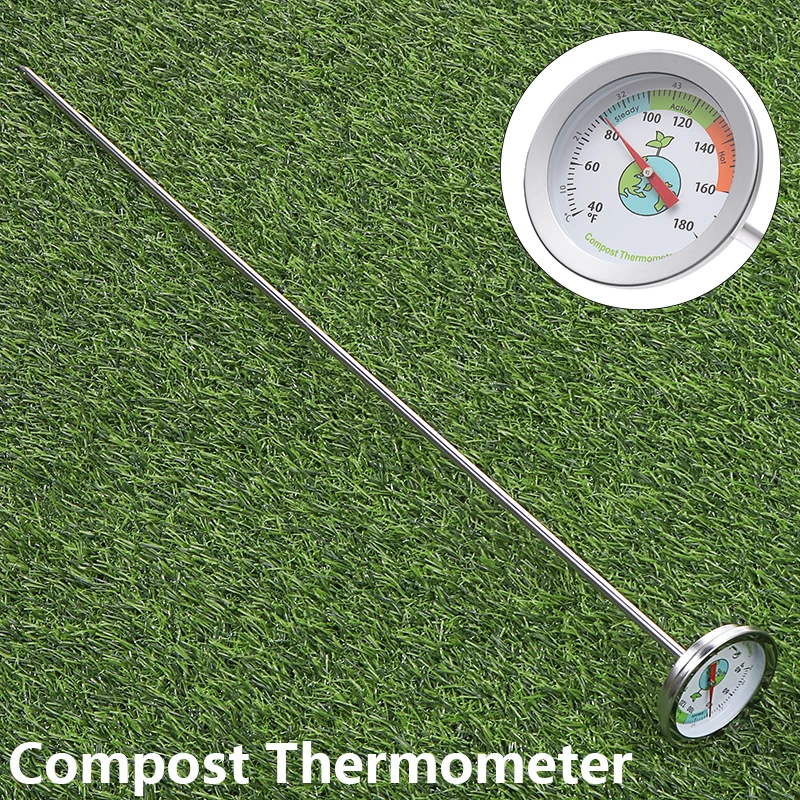 Stainless Steel Compost Soil Thermometer with 50cm Probe For Garden Ground Dial Display Gardening Plant Analysis Tools |