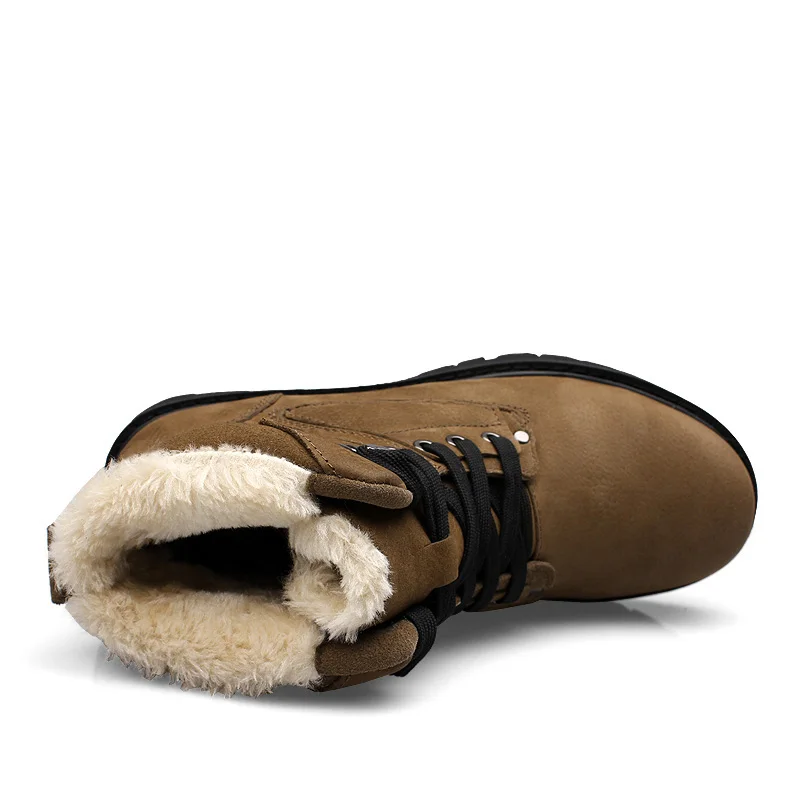 CLAXNEO/мужские зимние ботинки с Плюшевым Мехом; теплые мужские зимние ботинки из натуральной кожи; Мужская обувь; большие размеры