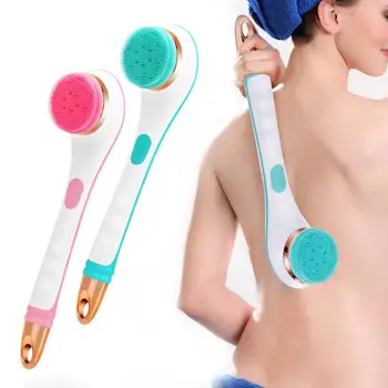 

5in1 Electric Cleaning Bath Massage Shower Brush Interchangeable Clean System Long Handle Bathroom Scrub Skin Health Care Tool