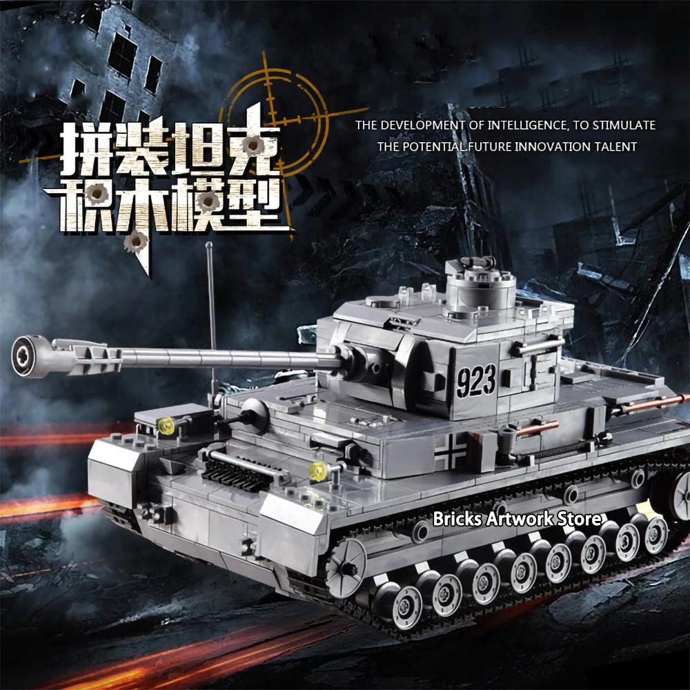 KAZI 82010 военный бронированный военная колесница F2 Танк немецкая бронированная сила Panzer IV солдаты фигурки DIY строительные блоки игрушки Дети
