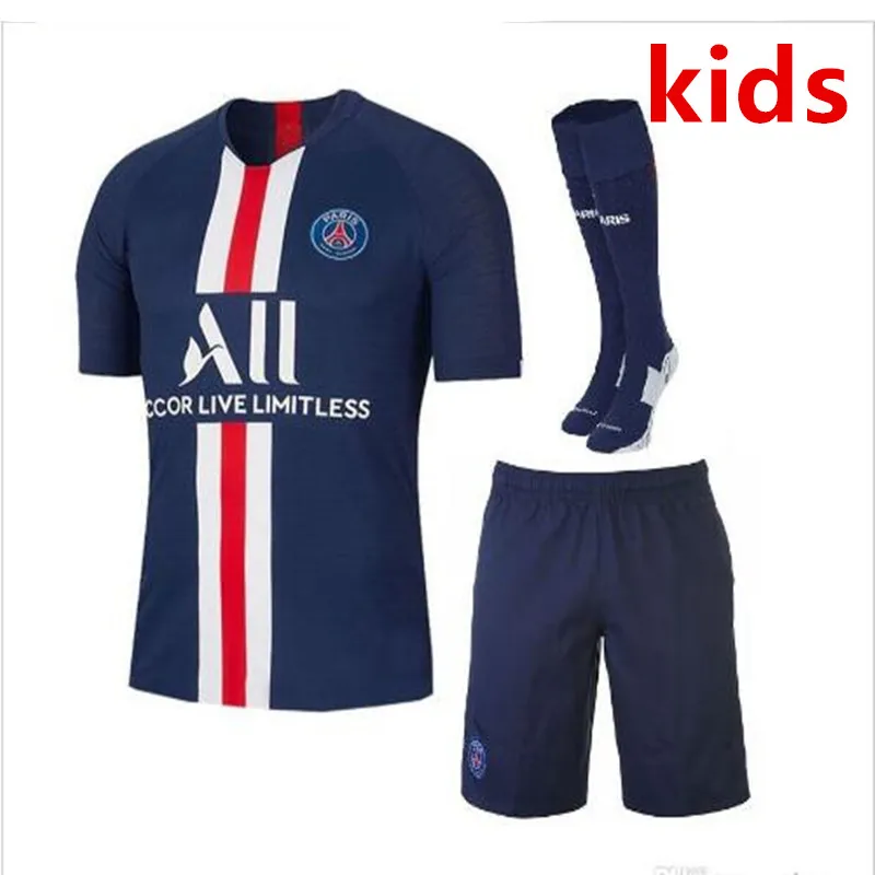 psg Футбол MBAPPE NEYMAR JR Кавани VERRATTI KIMPEMBE DANI ALVES DI MARIA Детский комплект 19/20 psg Детские майки - Цвет: kids2
