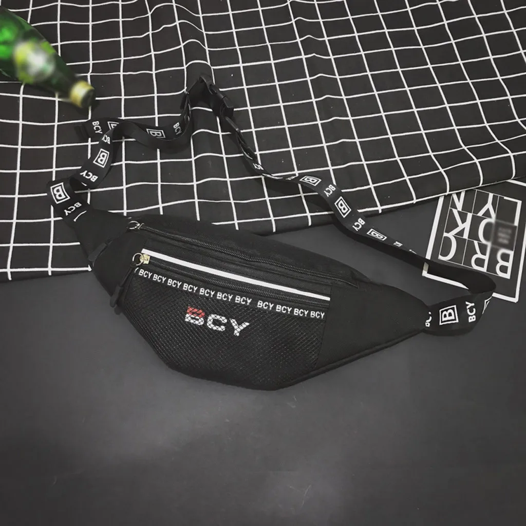 

30#Fashion Neutral Outdoor Zipper solid European and American Canvas Messenger Bag Sport Chest Bag Waist Bag damen taschen