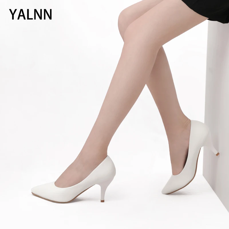 

Yalnn Office & Career Black White Basic Spike Heels Womens Shoes Pumps for Women Shoes Woman Sandalie Slip-On Basic Sexy Heels