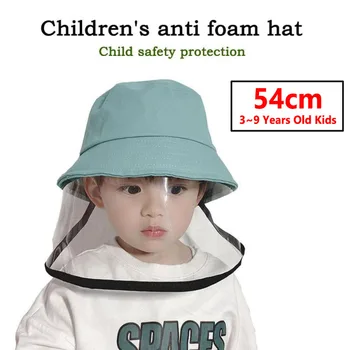 

Children Kids Face Shield Protective Mask Anti-droplet Visor Shield Bucket Sun Cover Cap Hat Fit For 3-7 years Child