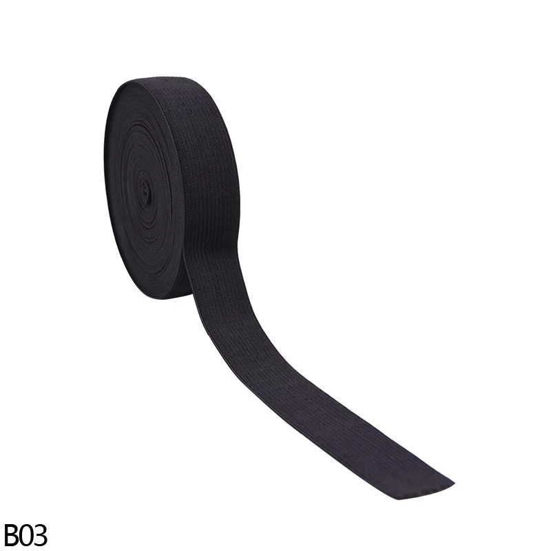 B03-2.5cm 5 ярдов ширина 1,5-4,5 см эластичная лента черная белая плоская резинка s одежда швейный материал DIY аксессуары для пошива одежды - Цвет: B03-2.5cm