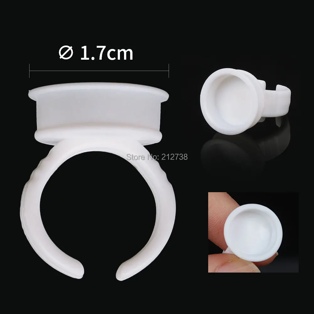 

New 500pcs White L Plastic Disposable Permanent Makeup Eyebrow Lip Tattoo Pigment Container Ring Ink Cup for Tattoo Supplies