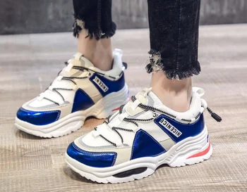 

New Flat Platform Sneakers Shoes Breathable Casual Shoes Woman Fashion Height Increasing Ladies Shoes