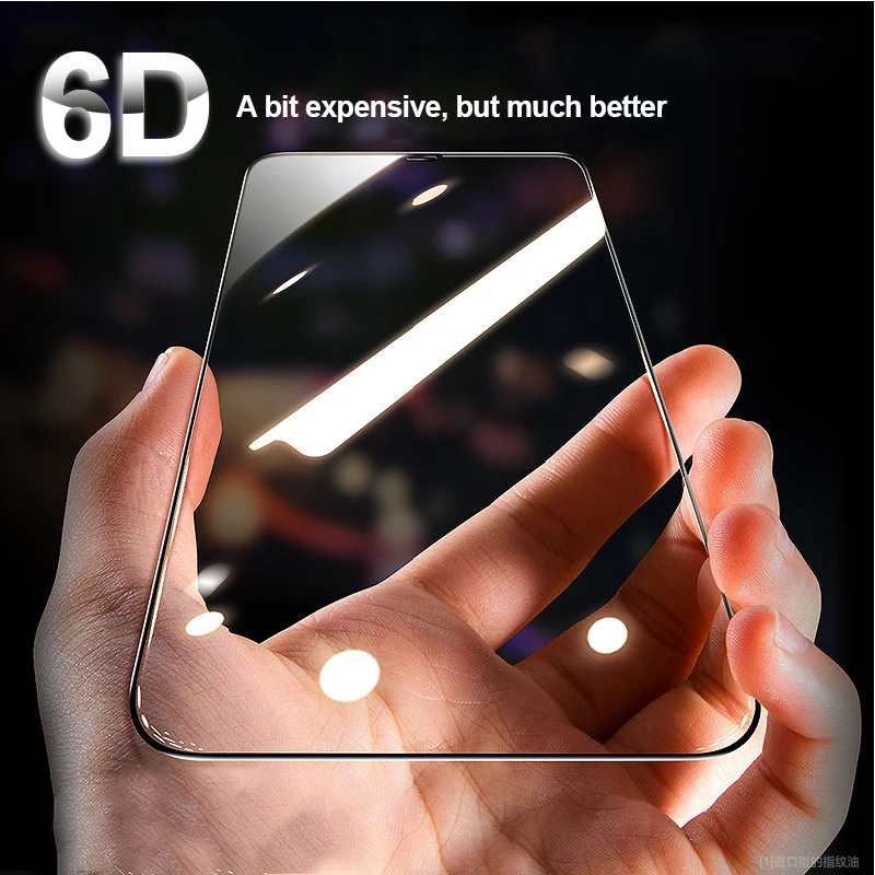 3 шт. 6D изогнутое стекло для iPhone 11 Pro Max X XS XR 12 mini защита экрана из закаленного