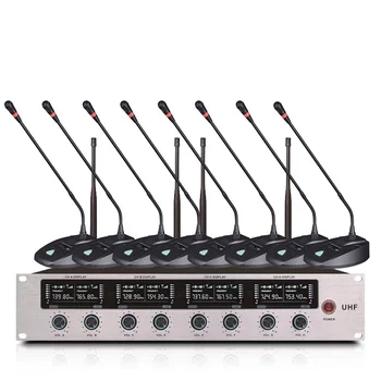 

Professional wireless microphone system 8-channel conference microphone for large and small conference rooms school microphone