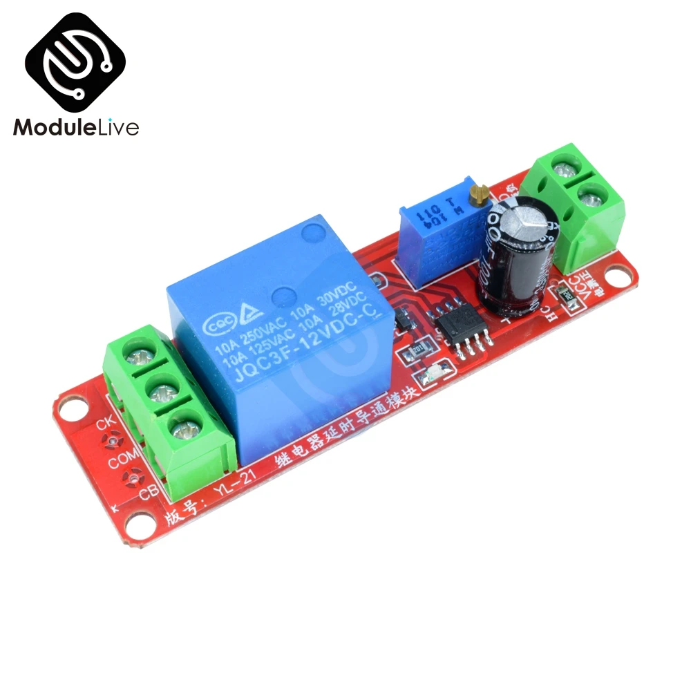 DC 5V 12V NE555 0~25s Adjustable Delay Relay Timer Switch On//Off Module for Car