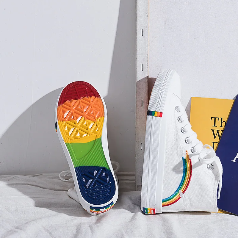 rainbow bottom sneakers