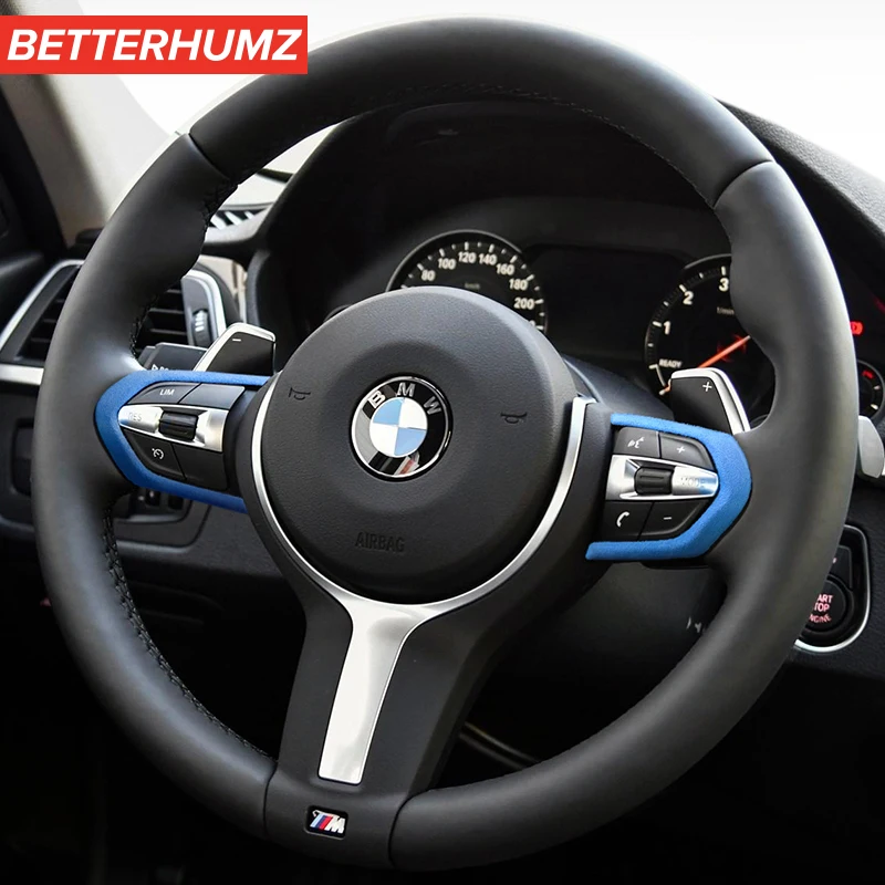 Alcantara Car Steering Wheel Buttons Frame Trim Cover For BMW E46 E90 E92 E93 F30 F20 F32 F33 E84 X1 M3 M4 Thong 1 2 3 4 Series