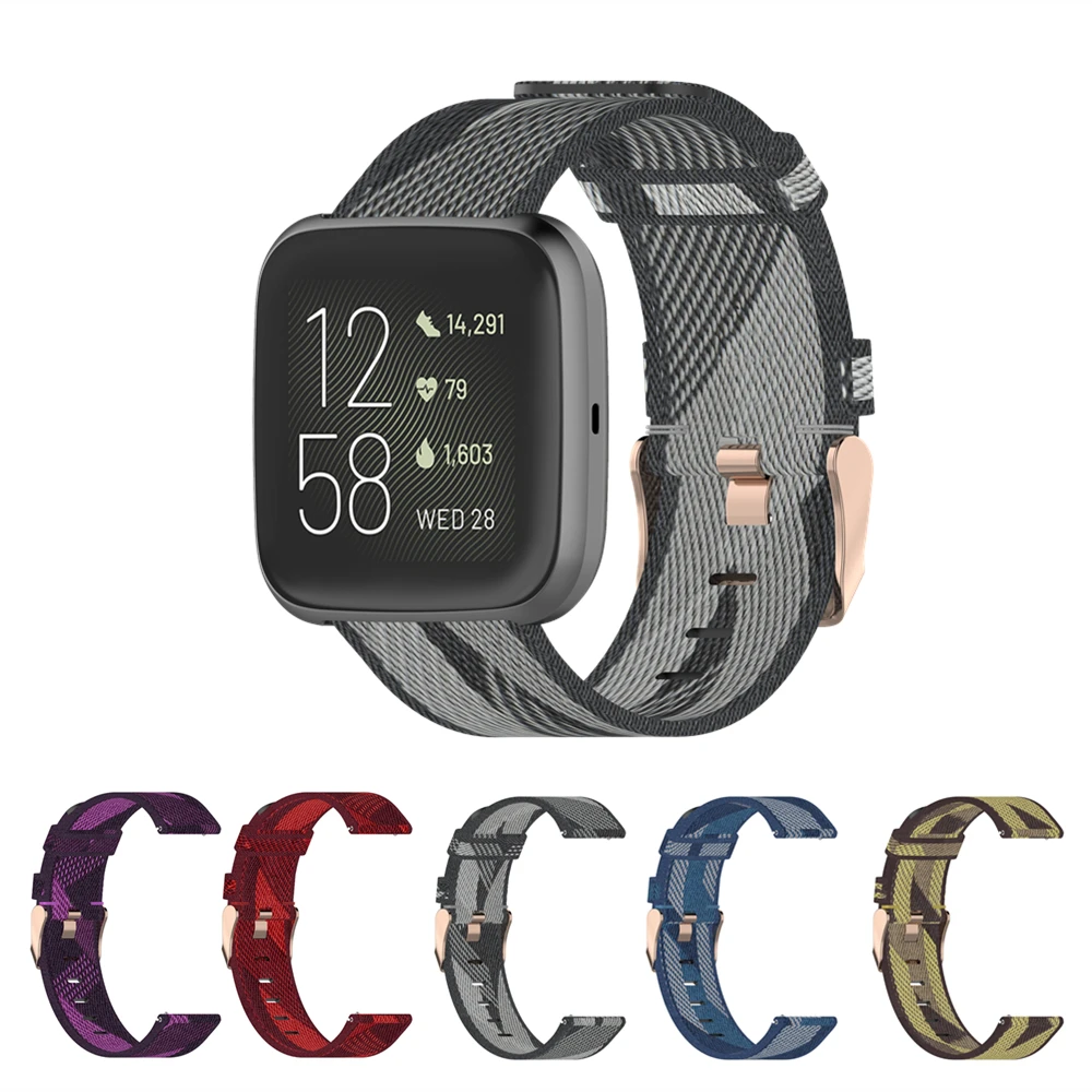Ремешок для Fitbit Versa 2 сменный нейлоновый холщовый ремешок часов Blaze / Lite браслет на