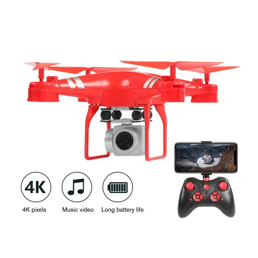 KY101D Радиоуправляемый вертолет Дрон с HD wifi FPV 4K 16MP камера 2,4G 4-осевой RC летательный аппарат дроны 20 минут долгое время полета - Цвет: RED 4K 3CELL