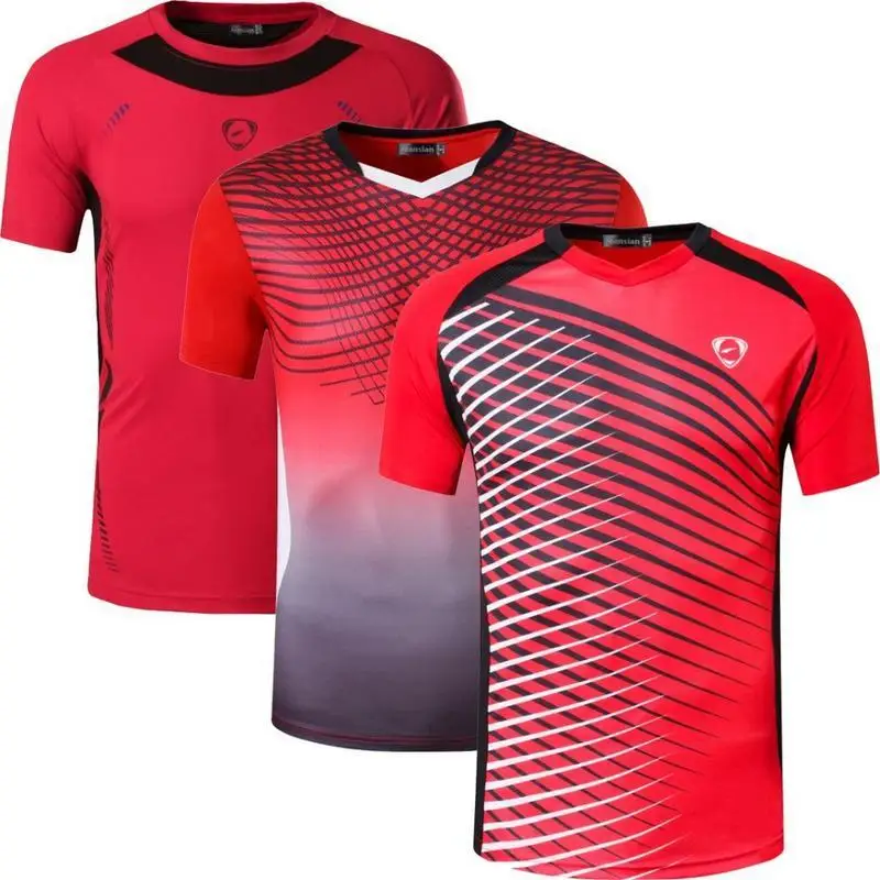 

Jeansian 3 Pack Men's Tshirt T-Shirt Tee Shirt Sport Dry Fit Short Sleeve Running Fitness Workout LSL3225-230-248-Red