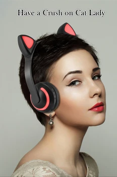 

Bluetooth Headphone Wireless Ear Headphones Gaming Headset Cat Ear Colorful Glowing with led light Grils boys earbuds for phone