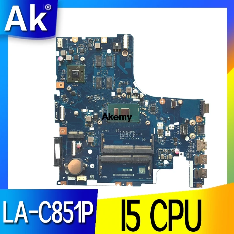 

500-15 LA-C851P mainboard for Lenovo IdeaPad 500-15ISK laptop motherboard I5-6200U CPU R7 GPU original 100% Tested