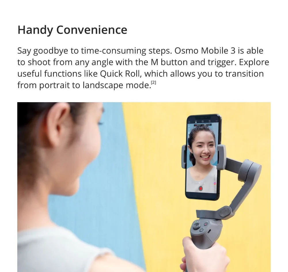 DJI Osmo Mobile 3 Combo 3-осевой в ручном шарнире стабилизатор для смартфонов с интеллектуальными функциями плавный отснятый материал