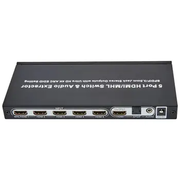 

Hdmi1.4 Five Input And One Output Switcher With Audio Separation Hdmi1.4 3D 4Kx2K Switcher Hdmi Splitter T-305D