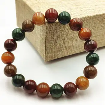 

10mm Natural Colorful Rutilated Quartz Crystal Bracelet Women Red Gold Green Copper Round Bead Stone Stretch Bracelet AAAAA