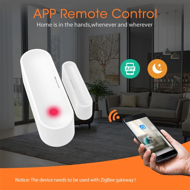Tuya Zigbee умный датчик двери/окна гаража CR123A питание от аккумулятора или USB зарядка