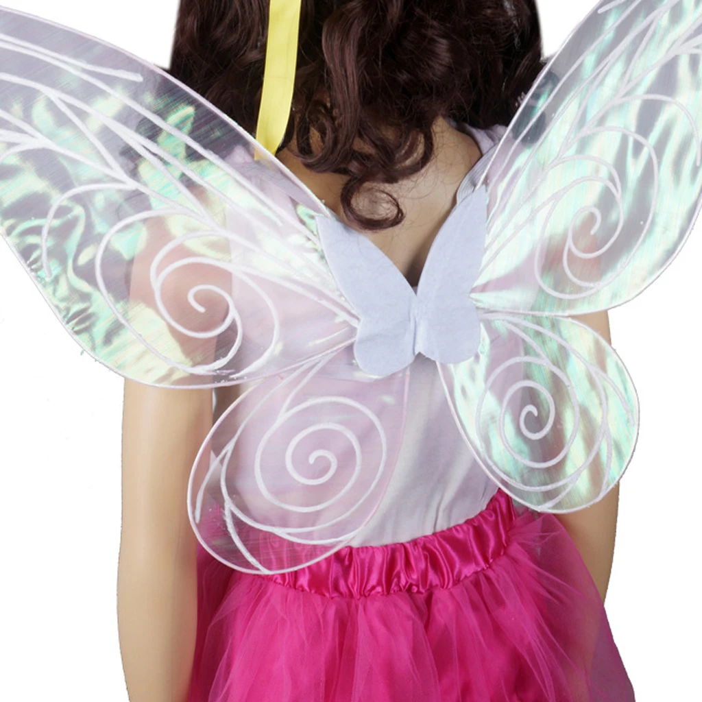 Adult / Kids Shiny Color Changing Butterfly Angel Fairy Wing Party Fancy Dress