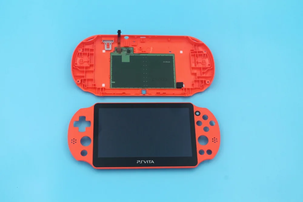 PS,VITA,PSVTA,2000用の交換用LCDディスプレイとバックカバー,青,赤,黒