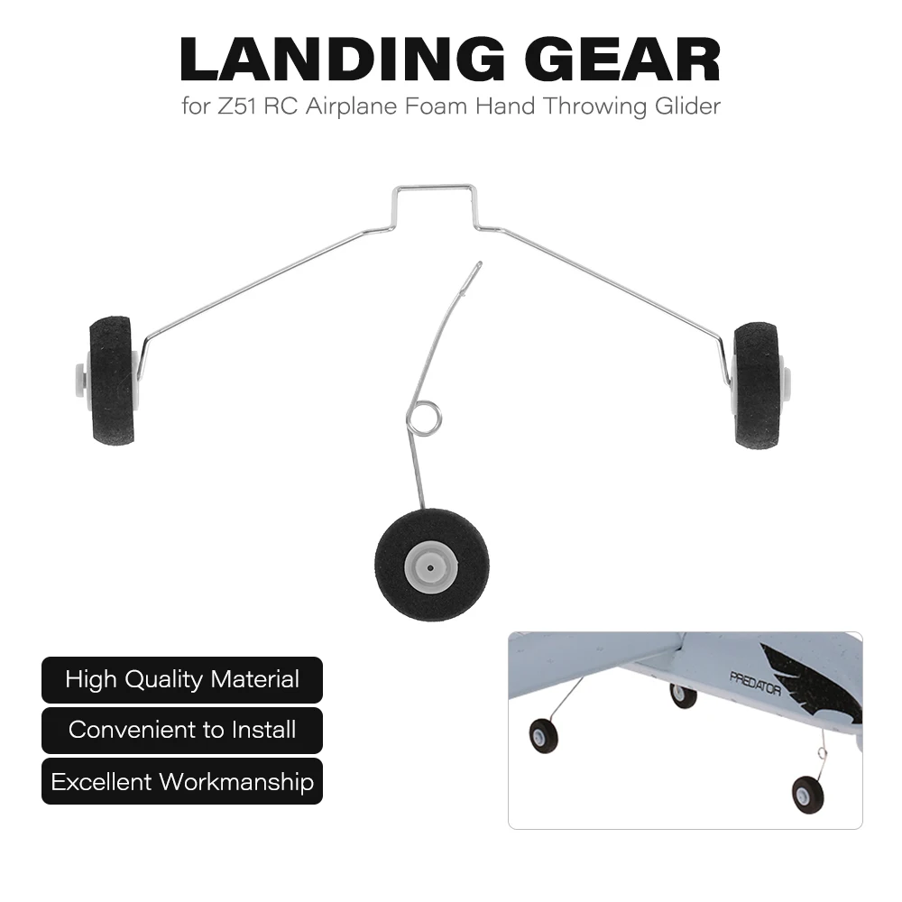Landing Gear w/Wheels for Z51 RC Airplane Foam Hand Throwing Glider Drone DIY | Игрушки и хобби