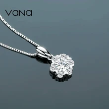 VANA Снежинка Сердце ожерелье для женщин 925 Серебряное ожерелье в комплекте с SWAROVSKI CZ подарок для девушки