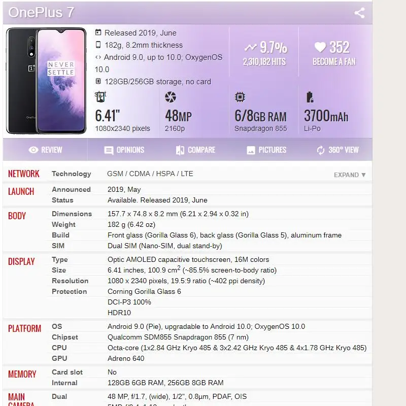 ЖК-экран для Oneplus7 для Oneplus 7 1+ 7 ЖК-дисплей сенсорный экран в сборе для GM1901 GM1900 сенсорный дигитайзер замена экрана