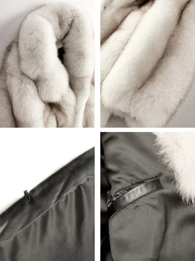 Роскошное пальто с лисьим мехом, Мужская зимняя модная однотонная куртка-помпон из натурального меха, Мужская брендовая Толстая