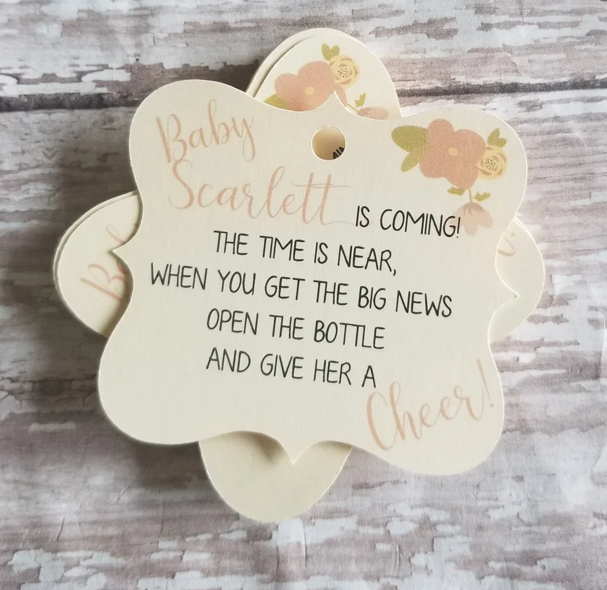 Печать тост для нового ребенка цветочные ура винные ярлыки на бутылки ребенок