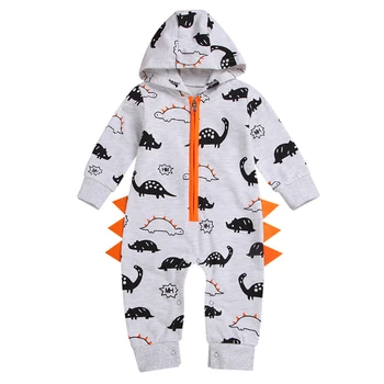 

Newborn Hooded Romper Infant Boys Girls Cartoon Dinosaur Print Winter Long Sleeve Zipper Jumpsuit Fashion Baby Clothes 6-24M A20