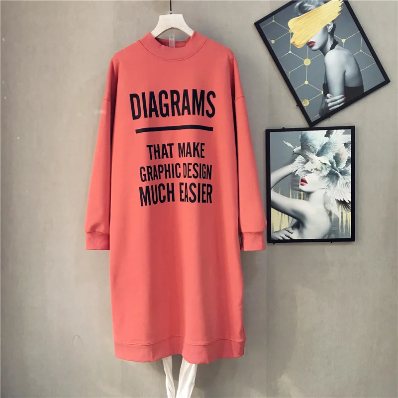 Autumn& Winter New Arrival Sweatshirt Loose Korean Version Loose Knee Long Paragraph Solid Color Sweatshirt Free Shipping