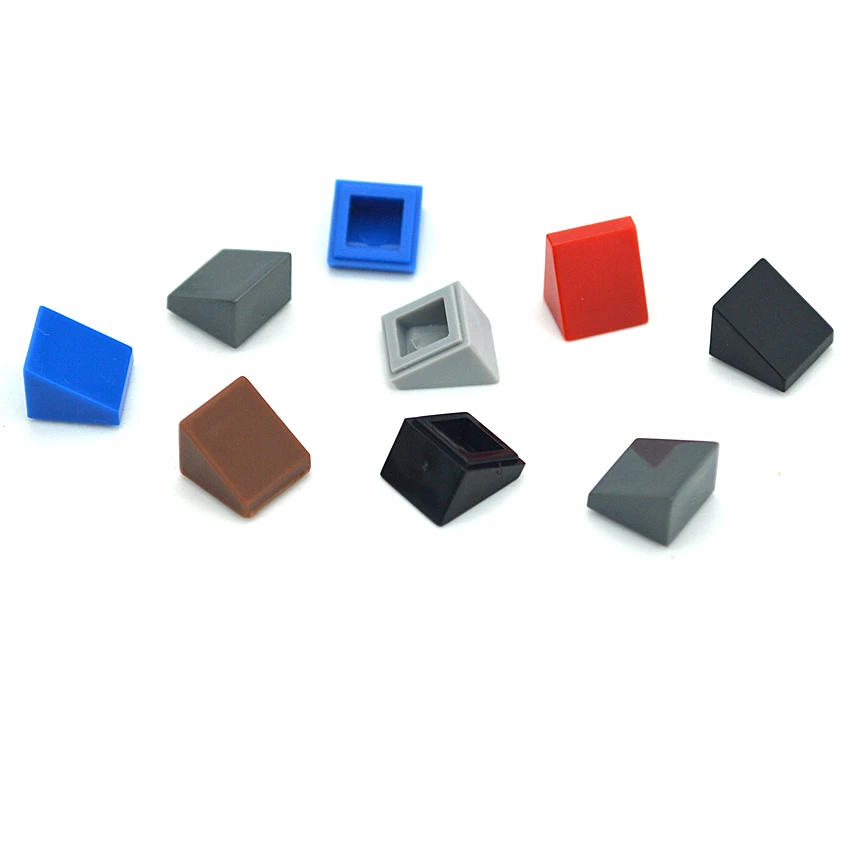 250pcs DIY 빌딩 블록 그림 부드러운 베벨 벽돌 1x1 교육 크리 에이 티브 크기 장난감 54200 모든 브랜드와 호환 가능
