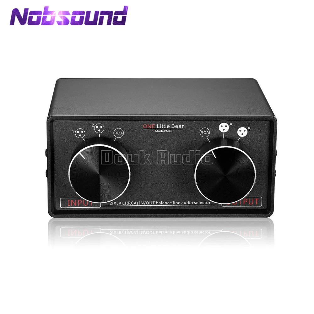 Nobsound 3-IN-3-OUT XLR Balanced / RCA Stereo Converter Audio Selector Box Passive Preamp For Home Amplifier