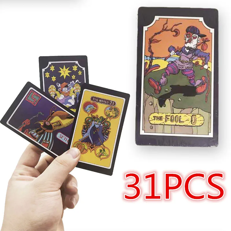 31pcs/set JoJo Bizarre Adventure Tarot Card 22 Grand Akana + 9 Royal Gods Cosplay Props Anime Chess Gift | Тематическая одежда и