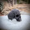 EYHIMD Unique Black Mens Flower Skull Ring 316L Stainless Steel Heavy Rings for Men Male Bijoux Punk Biker Fashion Party Jewelry ► Photo 3/3