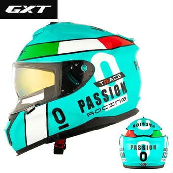 

2019 New Knight safety protection GXT Double lens Motorcycle Helmet Full Face Motorbike Helmets made of ABS with PC Visor Lens