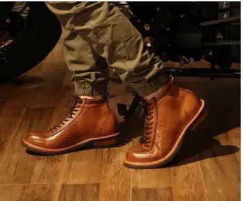 

High Quality Fashion Men Pu Leather Lace-up Boot Male Casual Classic Trendy Vinage Stylish Martin Boots Zapatos De Hombre 4M380