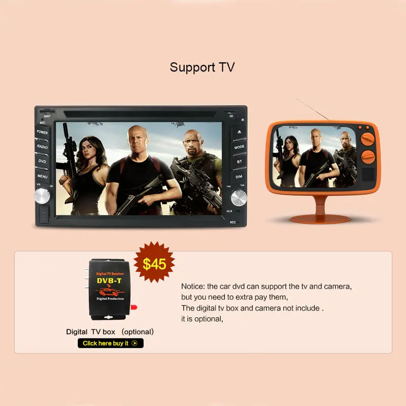 Универсальная Автомагнитола Bosion 2 Din DVD плеер GPS навигация Авторадио