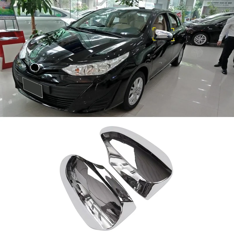 For Toyota Vios Yaris Sedan 2019 2020 Car Styling Accessories ABS Chrome Side Rearview Mirrors Decoration Cover Trim 2pcs | Автомобили и