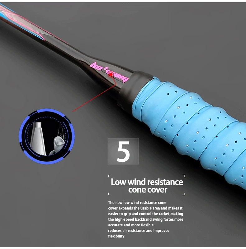 Light Badminton RacketBo'weiqi 8U Carbon fiber 65gm SPORTSORION