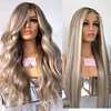 Indian Full Lace Ombre Highlights Platinum Blonde 13x6 Lace Front Human Hair Wigs PrePluck Headband Ash Blonde Transparent Lace 1