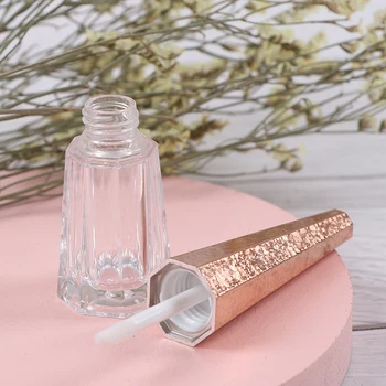 

7ml Geometric Cone Shape Empty Clear Lip Gloss Container Portable DIY Lip Balm Liquid Lipstick Tube Dispenser Bottle Makeup Tool